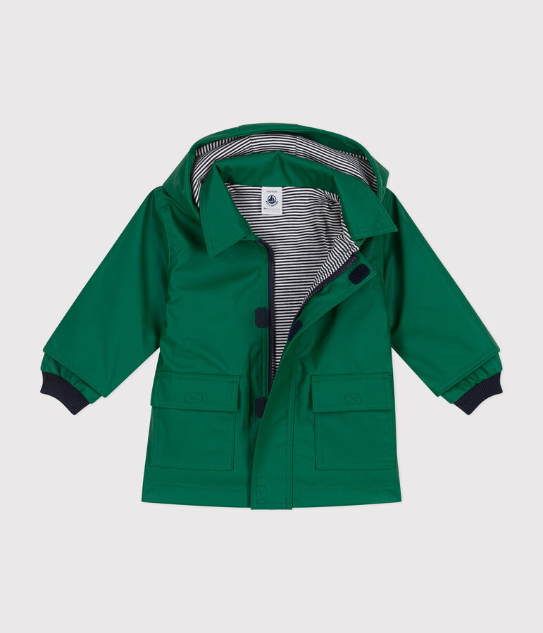 Ikonische Baby-Regenjacke gr&uuml;n JARDIN