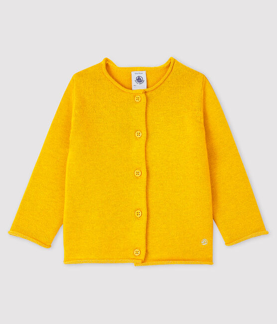 Langärmeliger Baby-Cardigan für Mädchen gelb BOUDOR