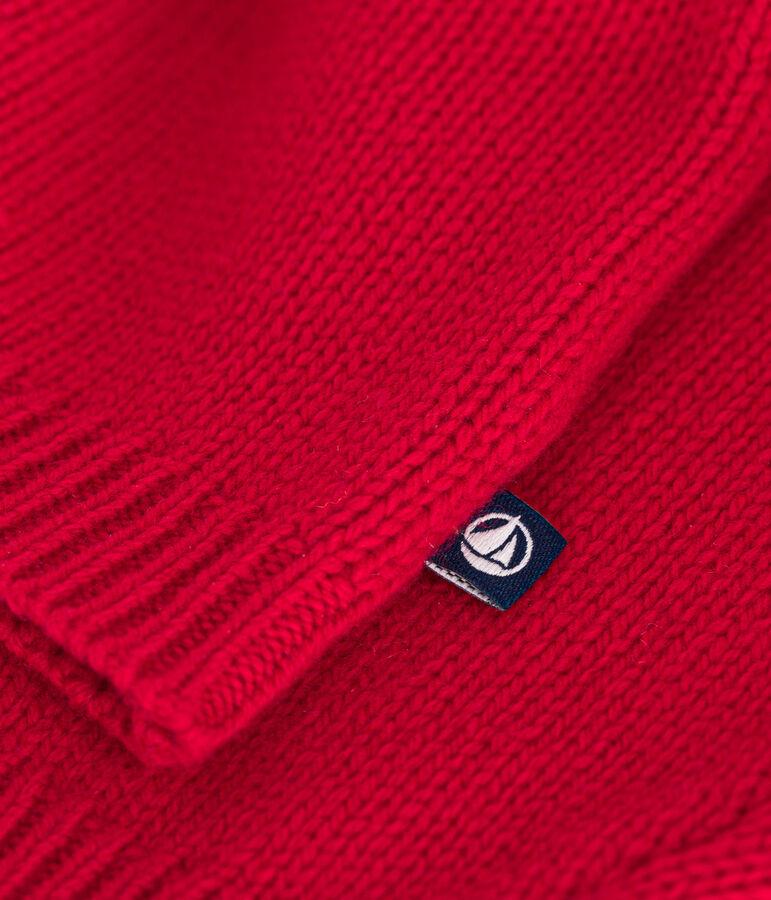 Baby-Strickpullover mit Wollanteil rot/vielfarbig
