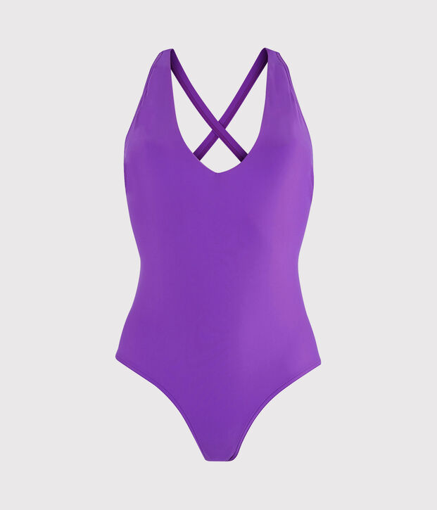 Damen-Badeanzug aus recyceltem Material violett