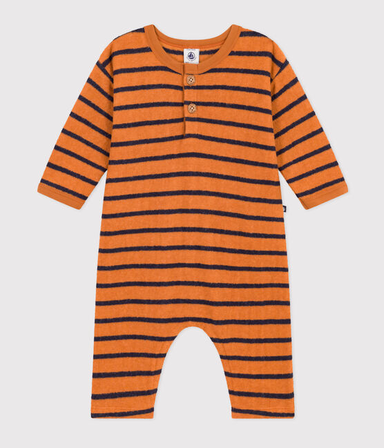 Langer Baby-Overall aus Bouclé-Frottier ECUREUIL/ SMOKING