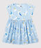 Kurzärmeliges Baby-Kleid aus Popeline für Mädchen blau JASMIN/weiss MULTICO