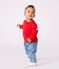 Baby-Pullover im Marine-Look aus einfarbiger Wollle und Baumwolle rot POMPEI