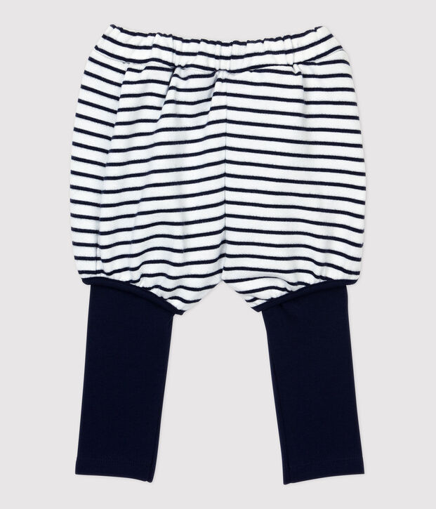 Baby-Shorts aus Baumwolle. weiss/blau