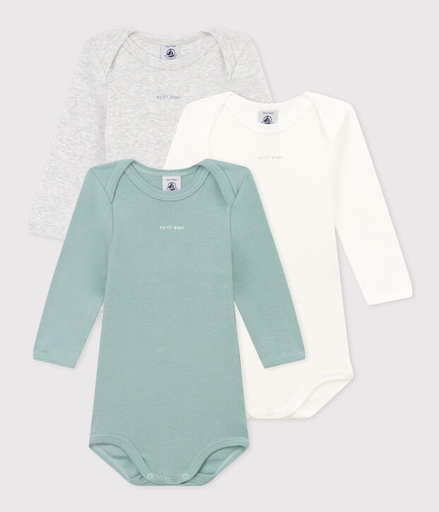 3er-Set lang&auml;rmelige Baby-Bodys aus Baumwolle vielfarbig
