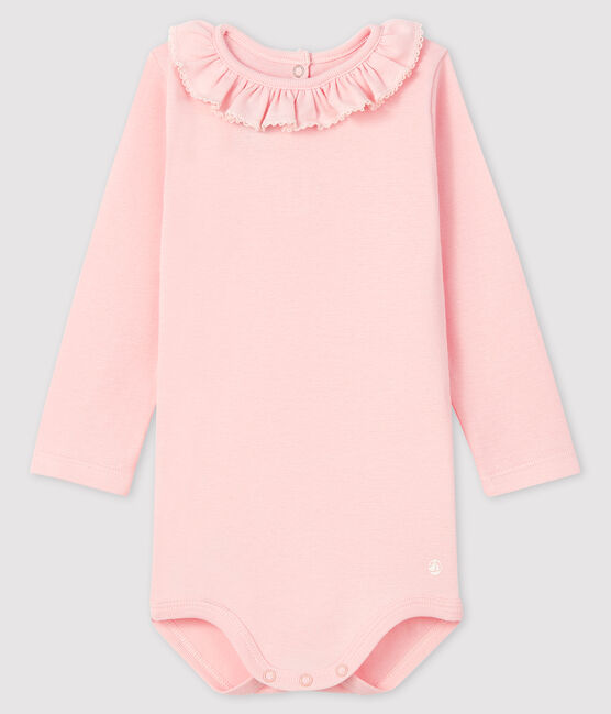 Langärmliger Baby-Body für Mädchen rosa MINOIS