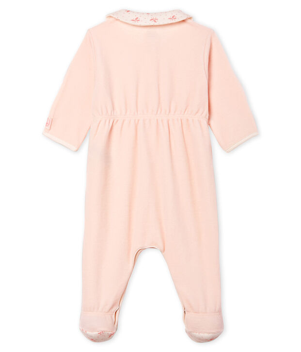 Baby-Strampler aus Velours f&uuml;r M&auml;dchen FLEUR