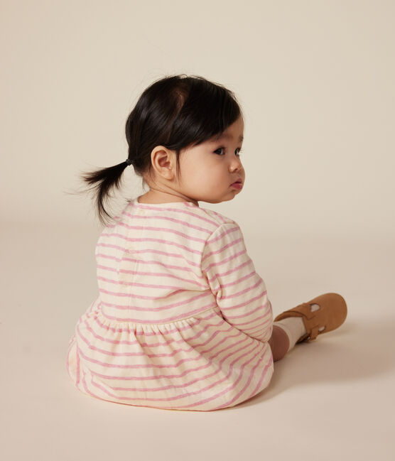 Langärmeliges Baby-Kleid aus Doppeljersey rosa AVALANCHE/ ROSELINE