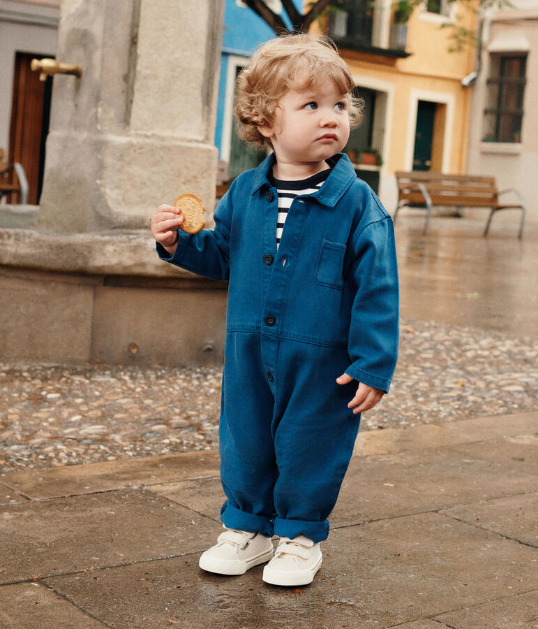 Langer Baby-Overall aus Lyocell-Baumwolle blau