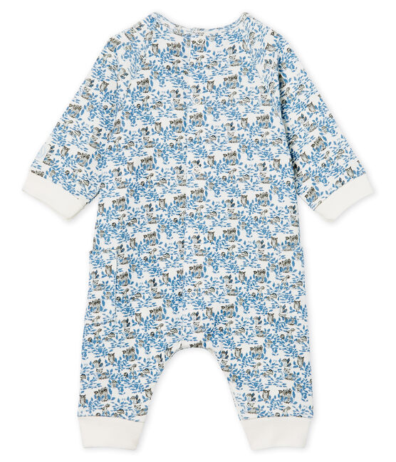 Langer Baby-Overall aus Rippstrick für Jungen weiss MARSHMALLOW/ MULTICO CN