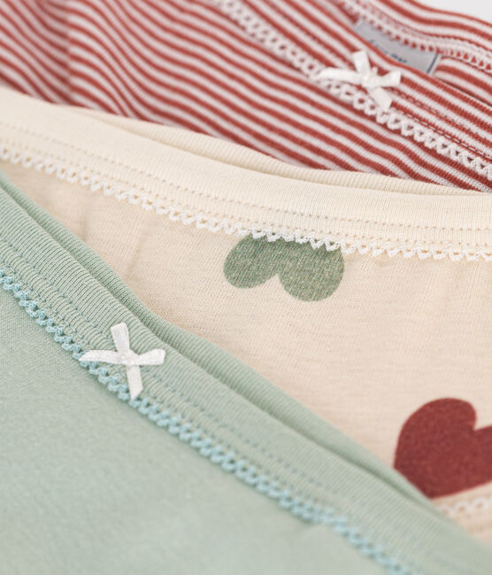 3er-Set Baumwollslips für Kinder, mit Herzmotiv und hohem Taillenbund variante 1