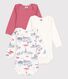 3er-Set langärmelige Baby-Bodys Paris aus Baumwolle