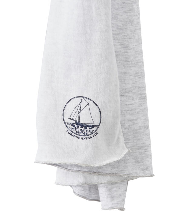 Warmer Schal grau/weiss