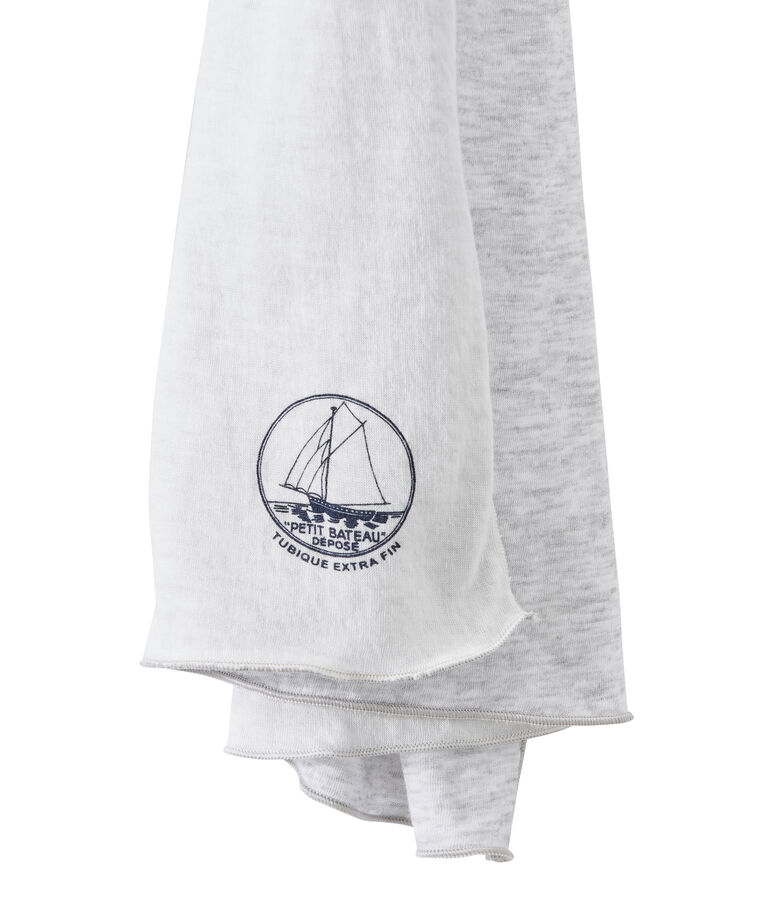 Warmer Schal grau/weiss