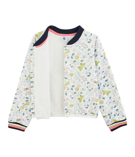 Kinder-Cardigan für Mädchen weiss MARSHMALLOW/weiss MULTICO