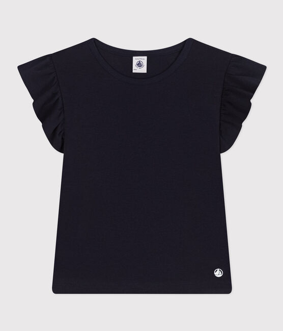 Kinder-T-Shirt aus Baumwolle für Mädchen blau SMOKING
