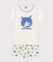 Kurzer Kinderpyjama aus Baumwolle weiss MARSHMALLOW/weiss MULTICO