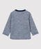 Baby-T-Shirt aus Wolle und Baumwolle. blau MEDIEVAL/weiss MARSHMALLOW