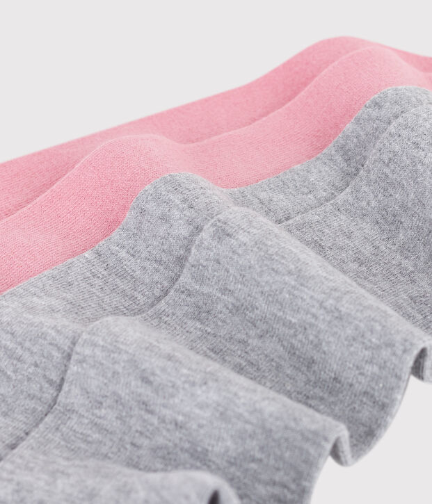 2er-Set Kinder-Strumpfhosen aus Baumwolljersey rosa/grau