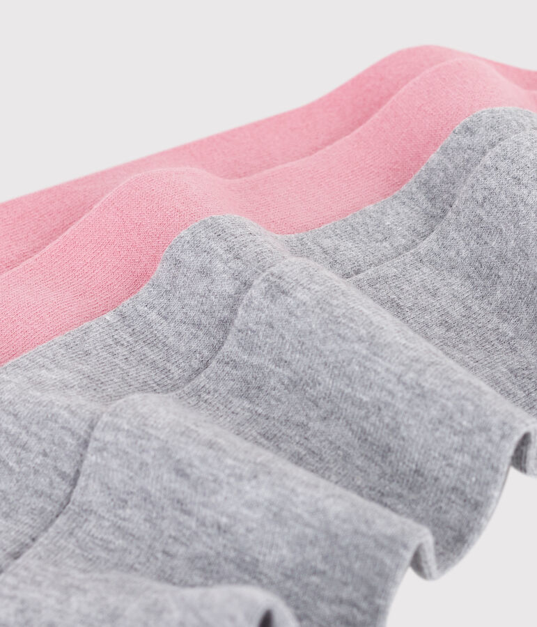 2er-Set Kinder-Strumpfhosen aus Baumwolljersey rosa/grau