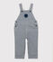 Baby-Latzhose aus Leinen. blau SMOKING/weiss MARSHMALLOW