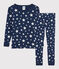 Kinderpyjama aus Baumwolle in schmaler Passform mit Sternenmotiv für Jungen blau MEDIEVAL/weiss MARSHMALLOW