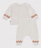 2-teiliges Baby-Set aus Wollstrick mit "P'tit  Cœur"-Motiv beige MONTELIMAR/weiss MULTICO