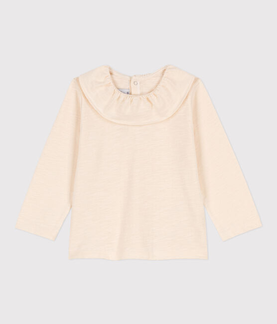 Langärmelige Babybluse aus geflammtem Jersey naturfarben AVALANCHE