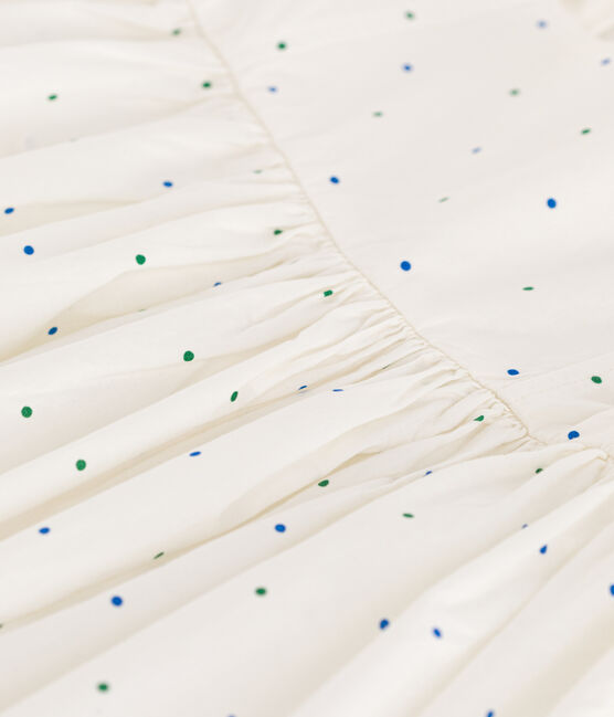 Ärmelloses Kinder-Kleid aus Baumwolle mit Pünktchenmuster weiss MARSHMALLOW/weiss MULTICO