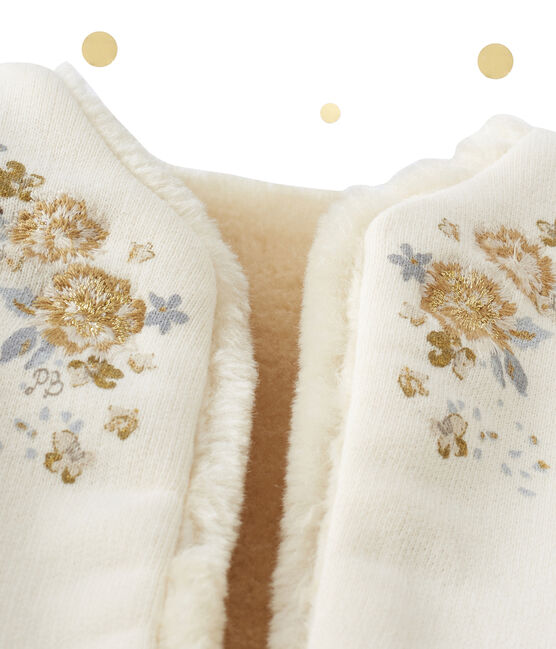 Wendbare Baby-Mädchen-Weste beige COQUILLE