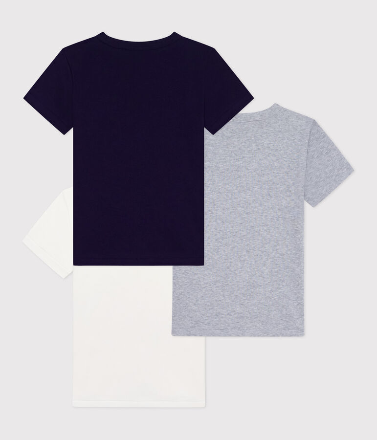 Set kurz&auml;rmelige Kinder-T-Shirts aus einfarbiger Baumwolle vielfarbig