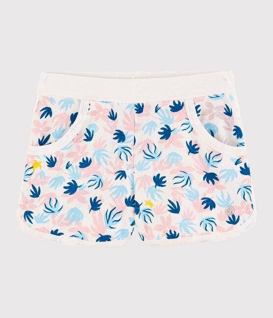 Kinder-Shorts aus Frottee für Mädchen weiss MARSHMALLOW/weiss MULTICO