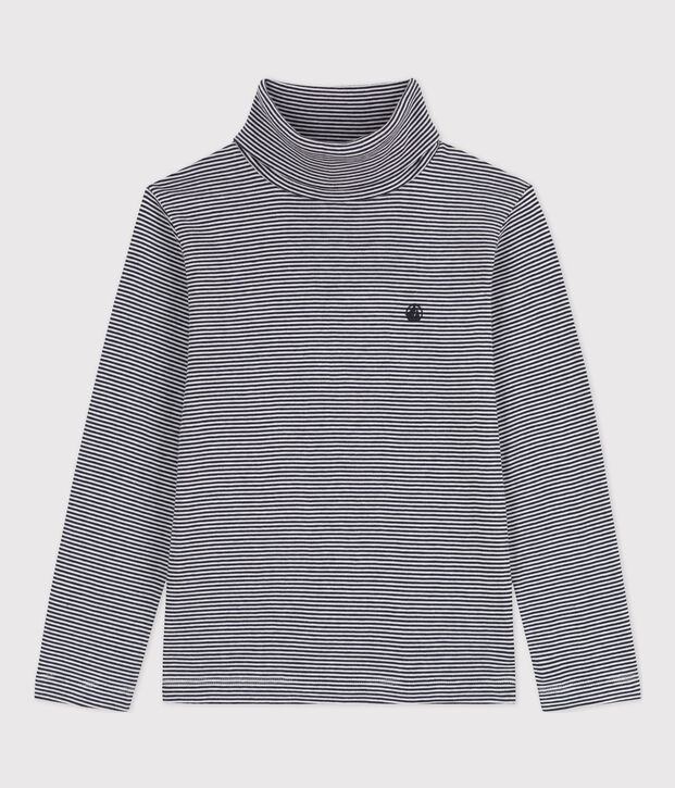 Gestreifter Unterziehpullover aus Baumwolle f&uuml;r M&auml;dchen und Jungen blau/weiss