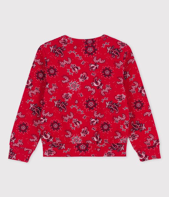 Sweatshirt aus Molton für Mädchen rot TERKUIT/weiss MULTICO