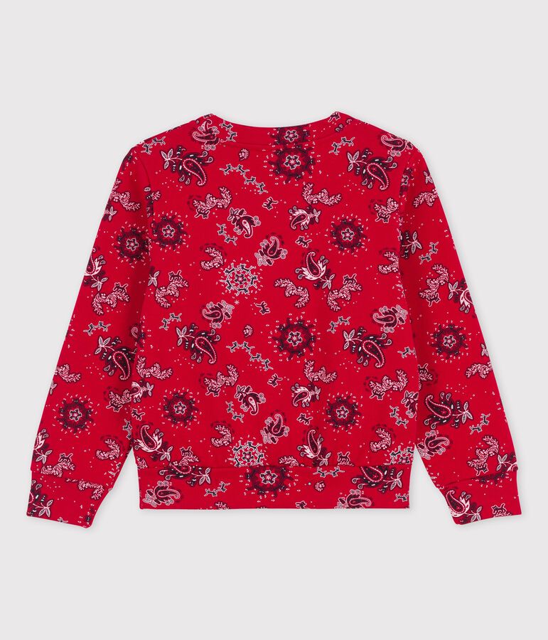 Sweatshirt aus Molton f&uuml;r M&auml;dchen rot/vielfarbig