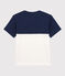 Kurzärmeliges T-Shirt aus Baumwolle für Jungen blau MEDIEVAL/weiss MARSHMALLOW