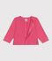 Baby-Cardigan aus einfarbiger Baumwolle rosa PEONIA