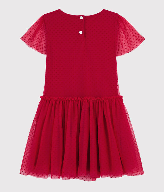 Kurzärmeliges Kinderkleid für Mädchen rot TERKUIT
