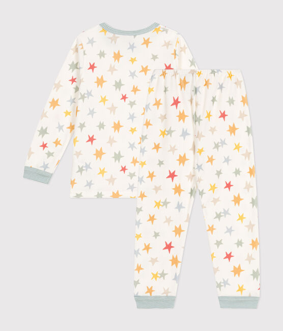 Kinder-Pyjama aus Nicki mit Sternmotiv weiss MARSHMALLOW/weiss MULTICO