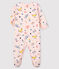 Baby-Strampler aus Molton mit Tier-Druck für Mädchen rosa FLEUR/weiss MULTICO