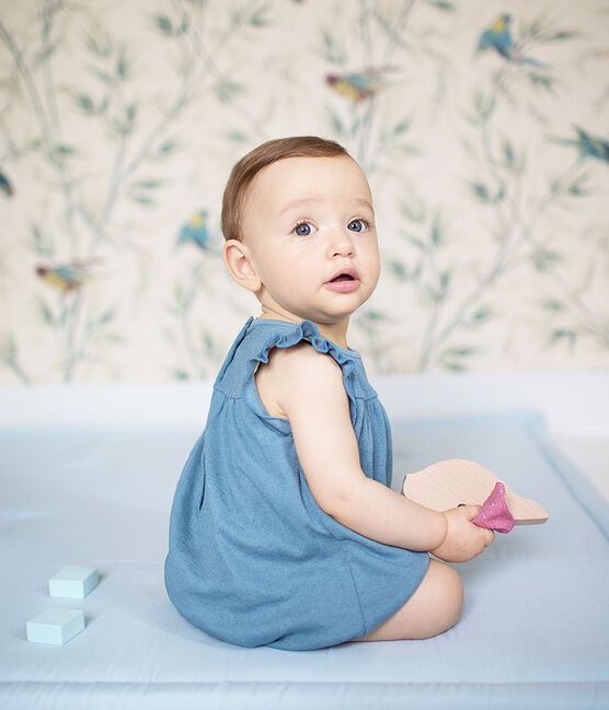 Baby-kurzoverall mädchen aus baumwolle/leinen FONTAINE