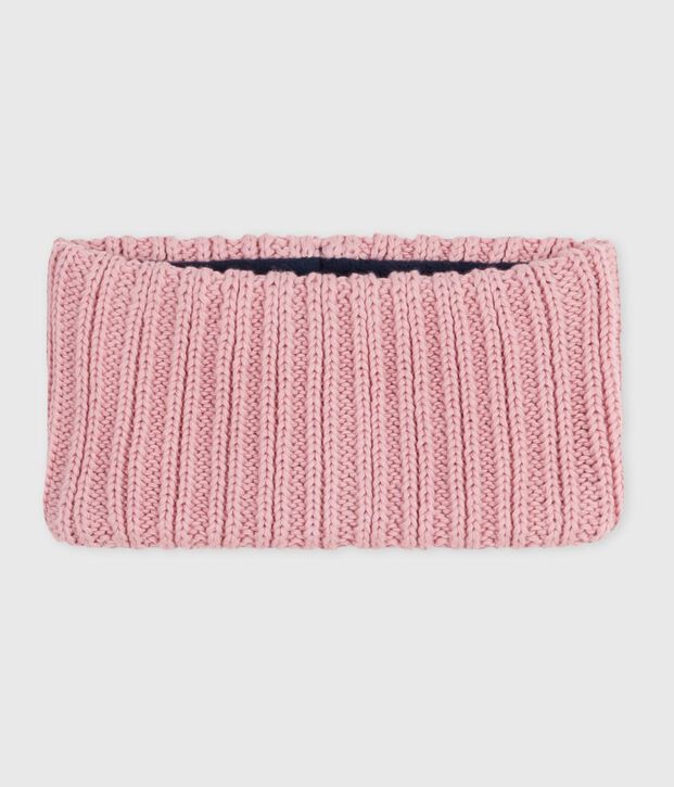 Baby-Schlauchschal aus Strick mit Fleece-Futter rosa