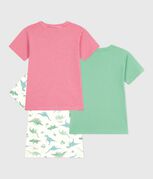 3er-Set kurzärmelige Kinder-T-Shirts aus Baumwolle mit Dinos variante 1