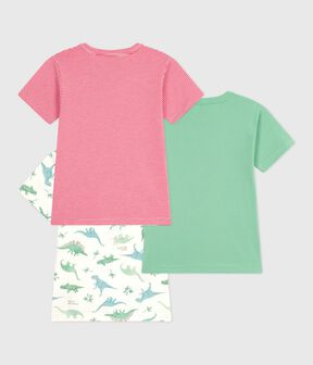 3er-Set kurzärmelige Kinder-T-Shirts aus Baumwolle mit Dinos variante 1