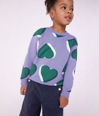 Kinder-Sweatshirt aus Baumwolle mit Herzmotiv