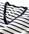 T-Shirt L’ICONIQUE aus Baumwolle mit V-Ausschnitt für Damen weiss MARSHMALLOW/blau SMOKING