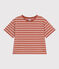 Damen-T-Shirt Le Boxy aus gestreifter Baumwolle FAMEUX/ AVALANCHE