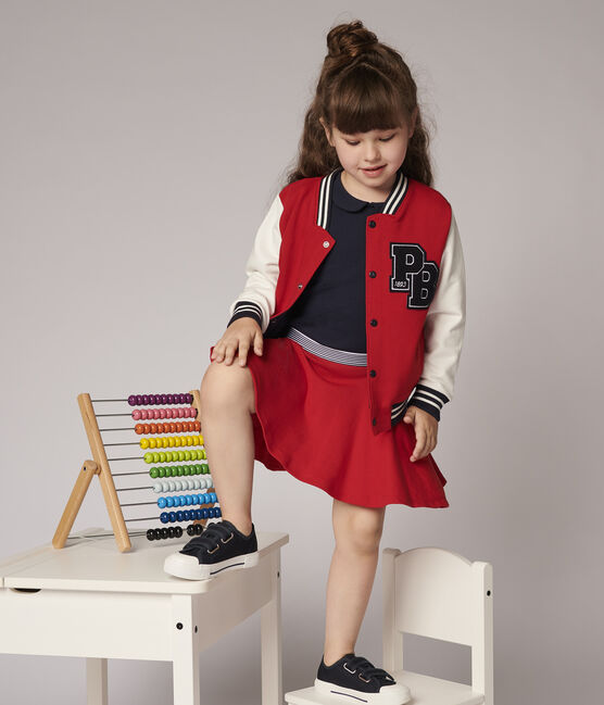 Kinderrock aus Strickgewebe für Mädchen rot TERKUIT