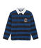 Gestreiftes Rugby-Poloshirt für Jungen blau SMOKING/blau LIMOGES