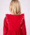 Langärmeliges Kinder-Kleid aus einfarbigem Fein-Cord. rot TERKUIT
